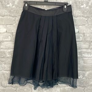 Michelle Tan Black Organza Pleated Skirt